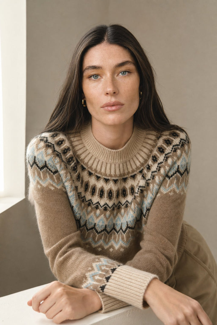 Carrie | Fair Isle Mock Neck Sweater
