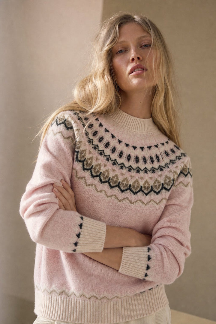 Carrie | Fair Isle Mock Neck Sweater