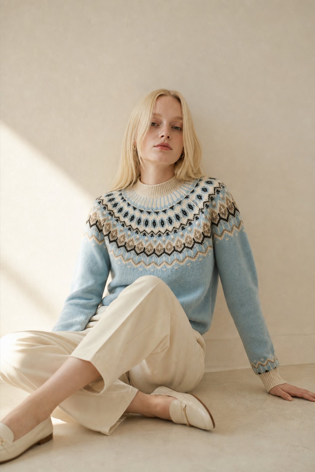 Carrie | Fair Isle Mock Neck Sweater