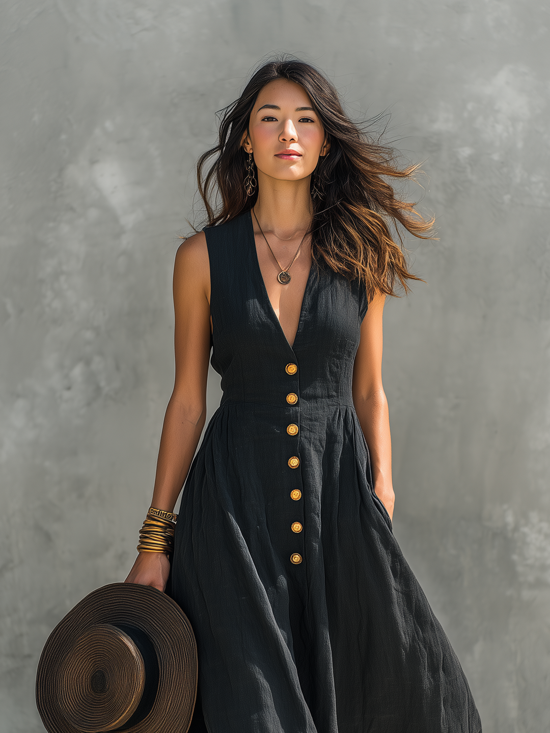 Olivia | Linen Blend Maxi Dress for Timeless Elegance