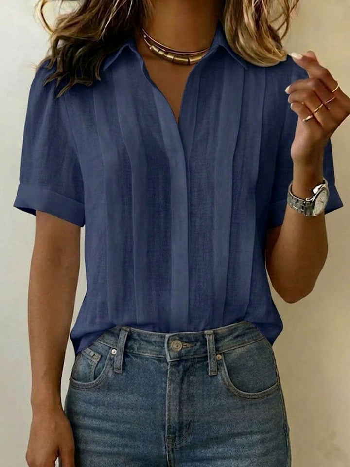 Grace | Linen Blend Collared Blouse for Effortless Summer Style