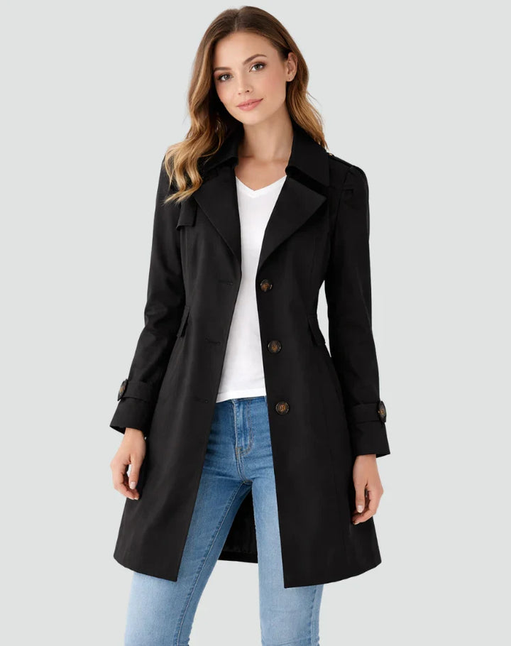 Sienna | Classic Button-Front Trench Coat