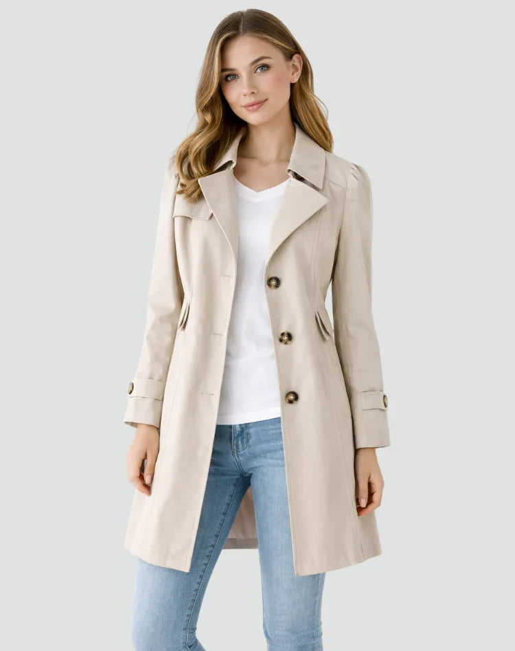 Sienna | Classic Button-Front Trench Coat