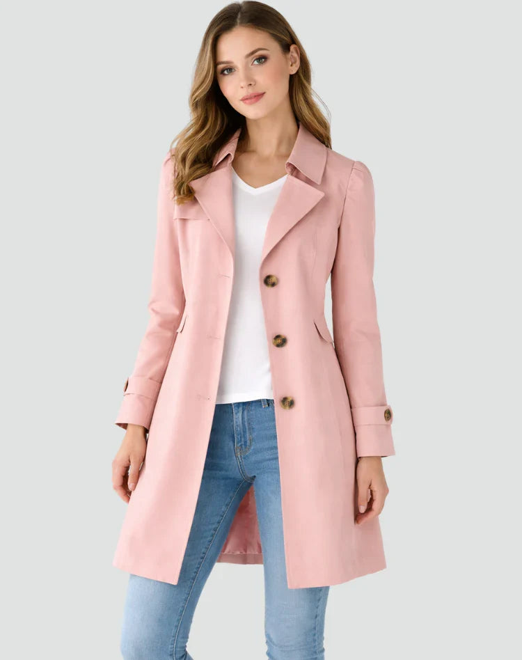 Sienna | Classic Button-Front Trench Coat