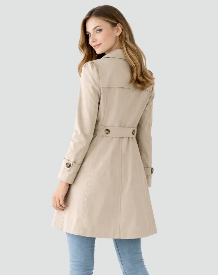 Sienna | Classic Button-Front Trench Coat