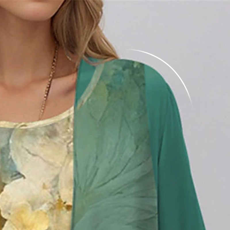 Judith | Floral Layered Midi Dress Set for Timeless Elegance