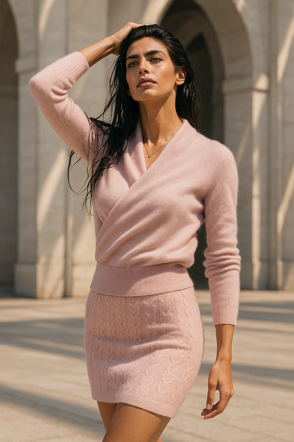 Marianne | Elegant Crossover Knit Sweater