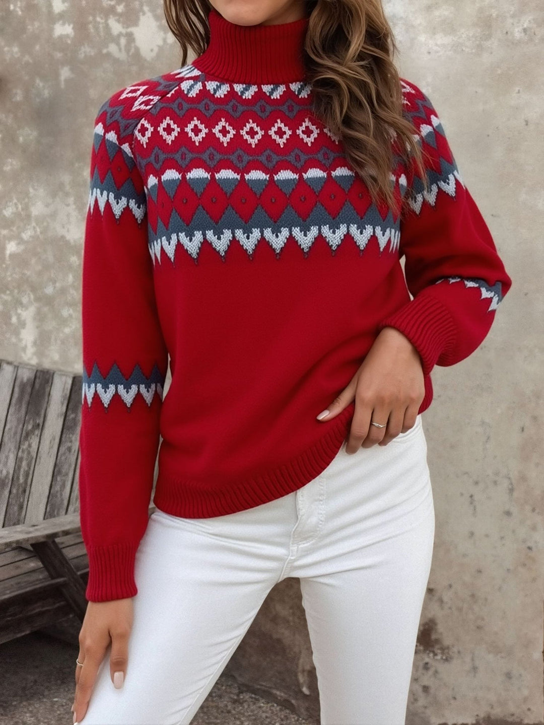 Eleanor | Fair Isle Knit Turtleneck Sweater for Cozy Everyday Wear