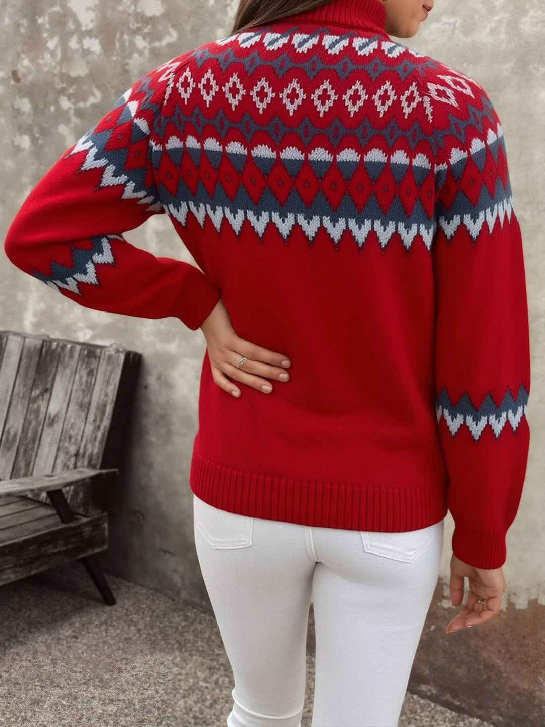 Eleanor | Fair Isle Knit Turtleneck Sweater for Cozy Everyday Wear