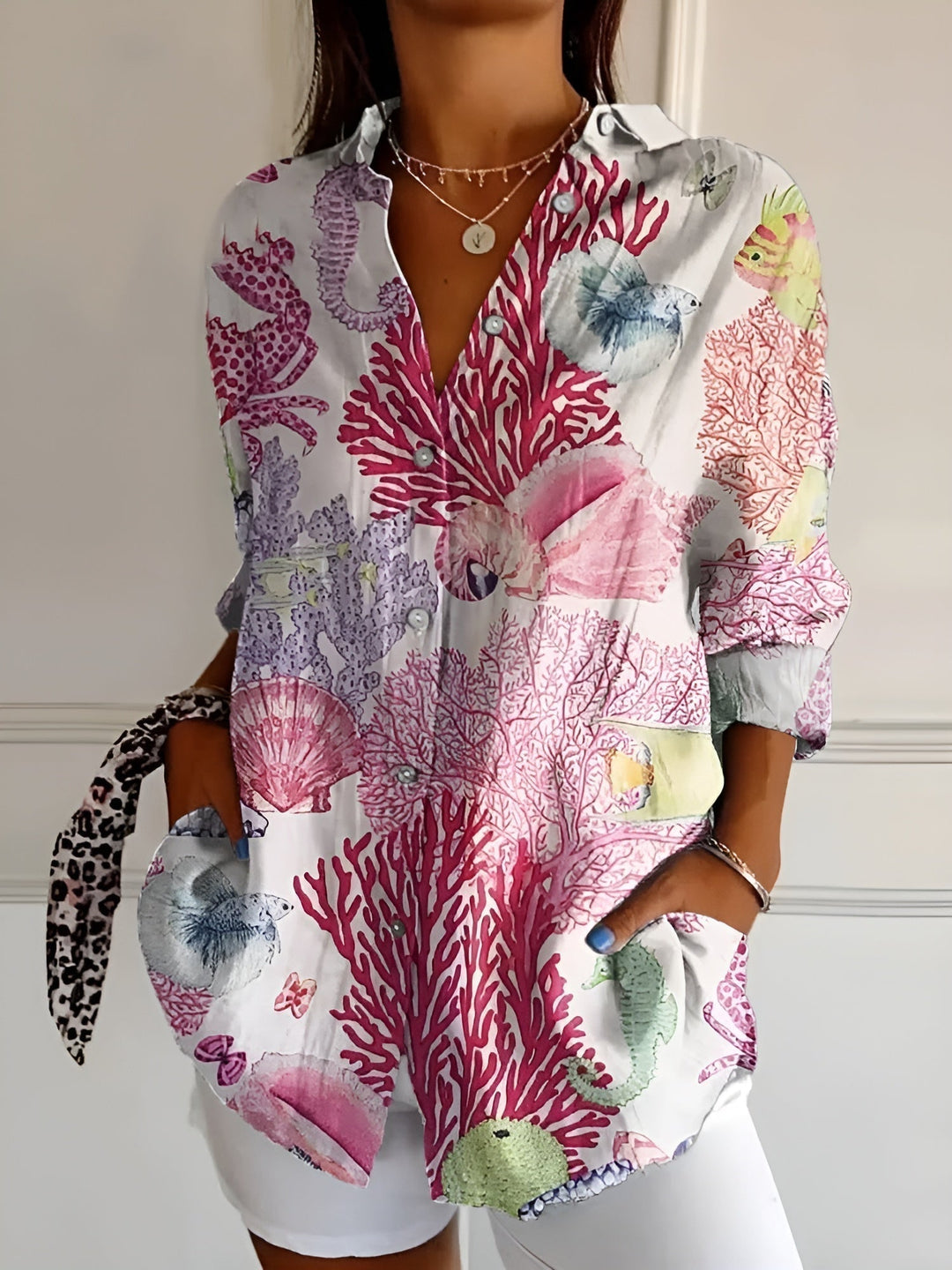 Halcyon - Women's Printed Button-Up Shirt