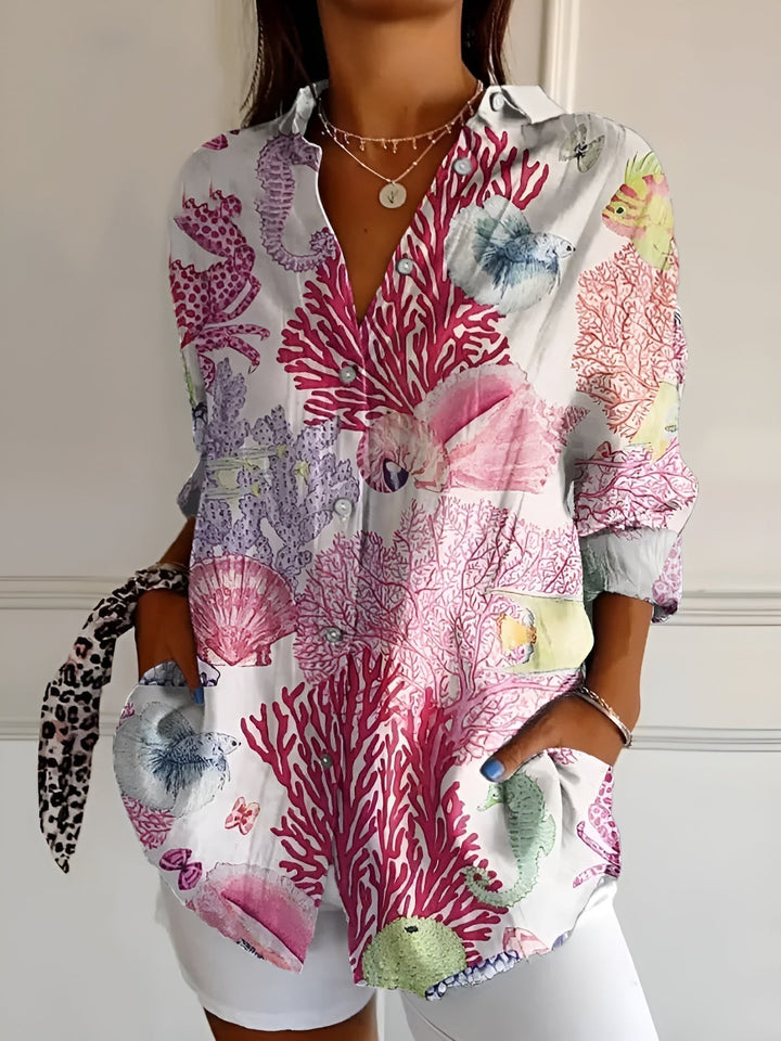 Halcyon - Women's Printed Button-Up Shirt