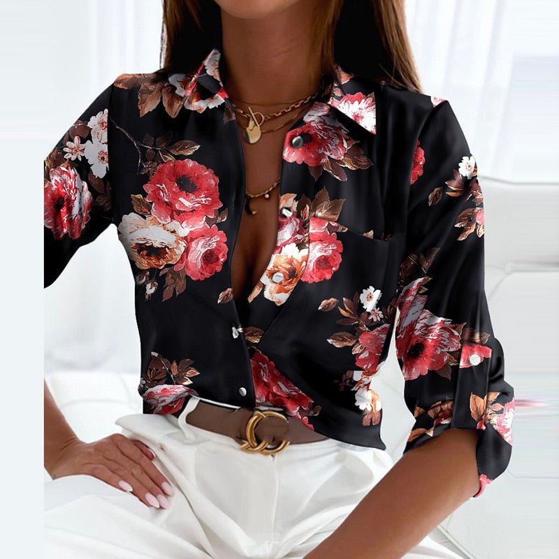 Novalie | Classic Collared Printed Blouse
