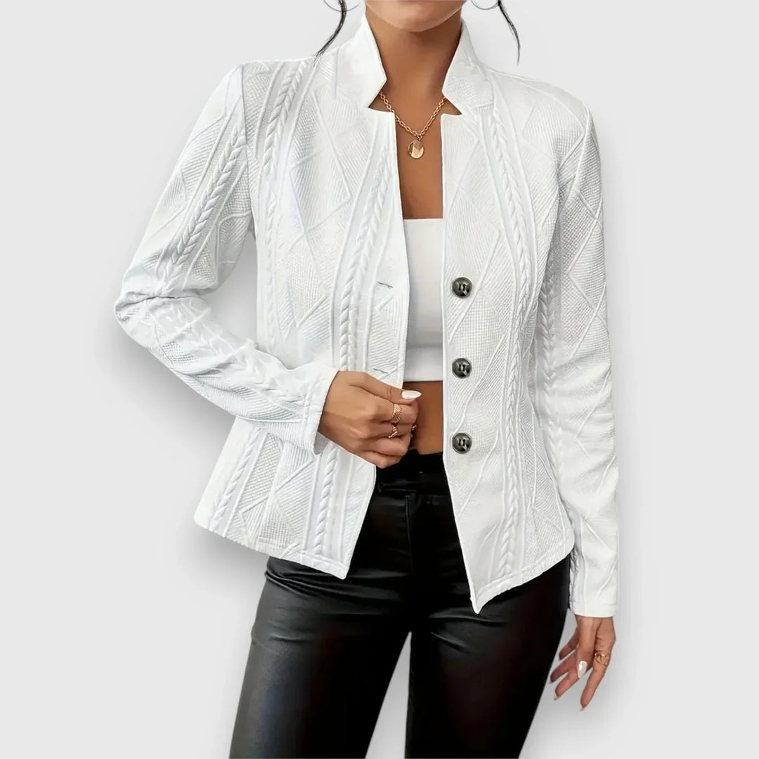 Evelyn | Elegant Cable Knit Button Sweater