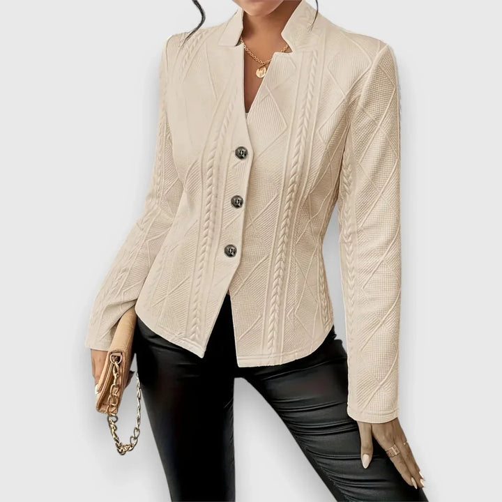 Evelyn | Elegant Cable Knit Button Sweater