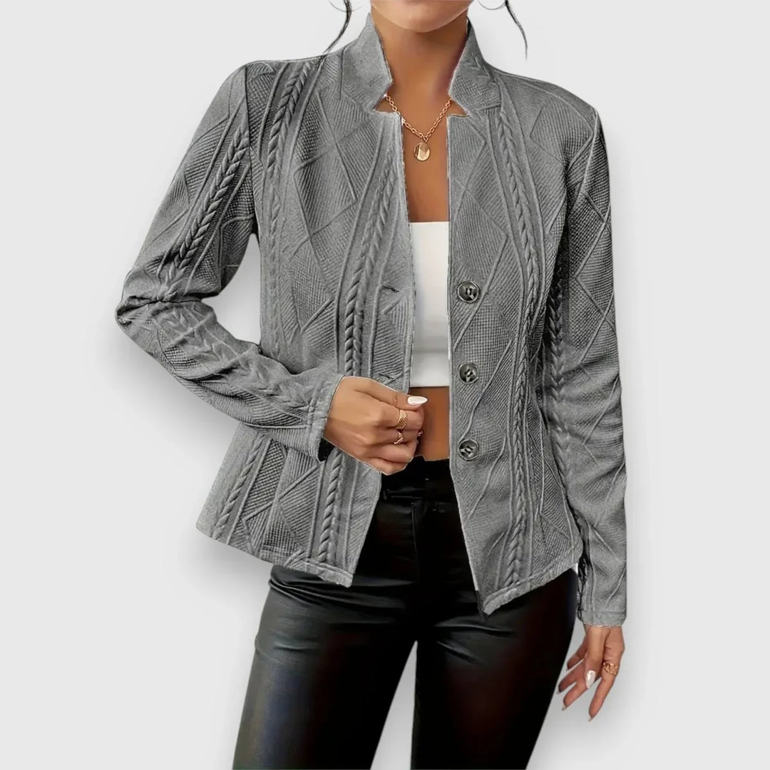 Evelyn | Elegant Cable Knit Button Sweater