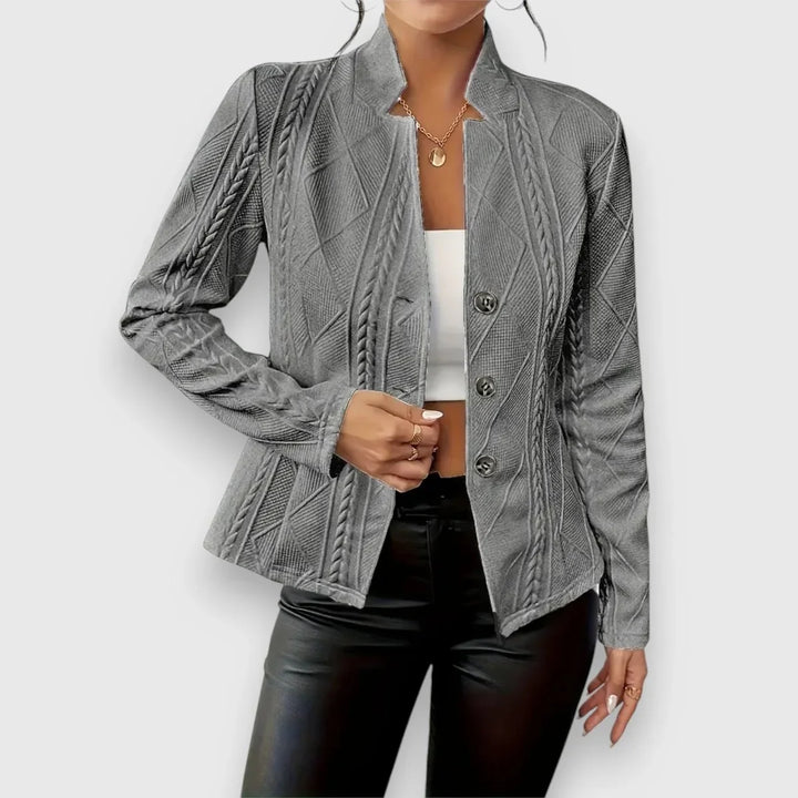 Evelyn | Elegant Cable Knit Button Sweater