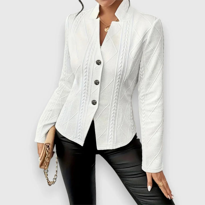 Evelyn | Elegant Cable Knit Button Sweater