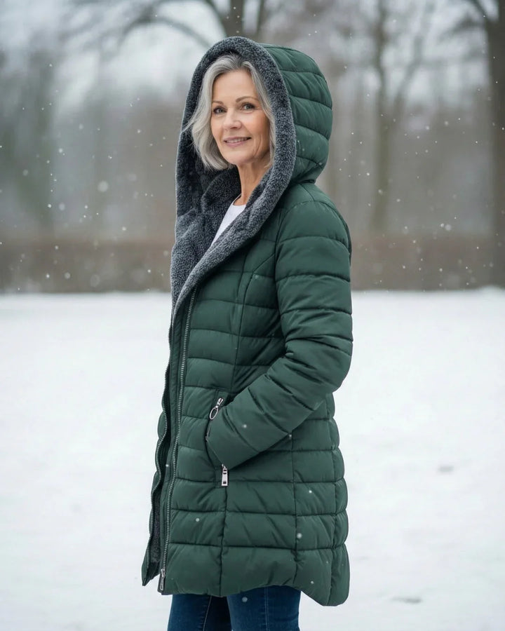 Rosalie | Women’s Sherpa-Lined Hooded Long Puffer Jacket