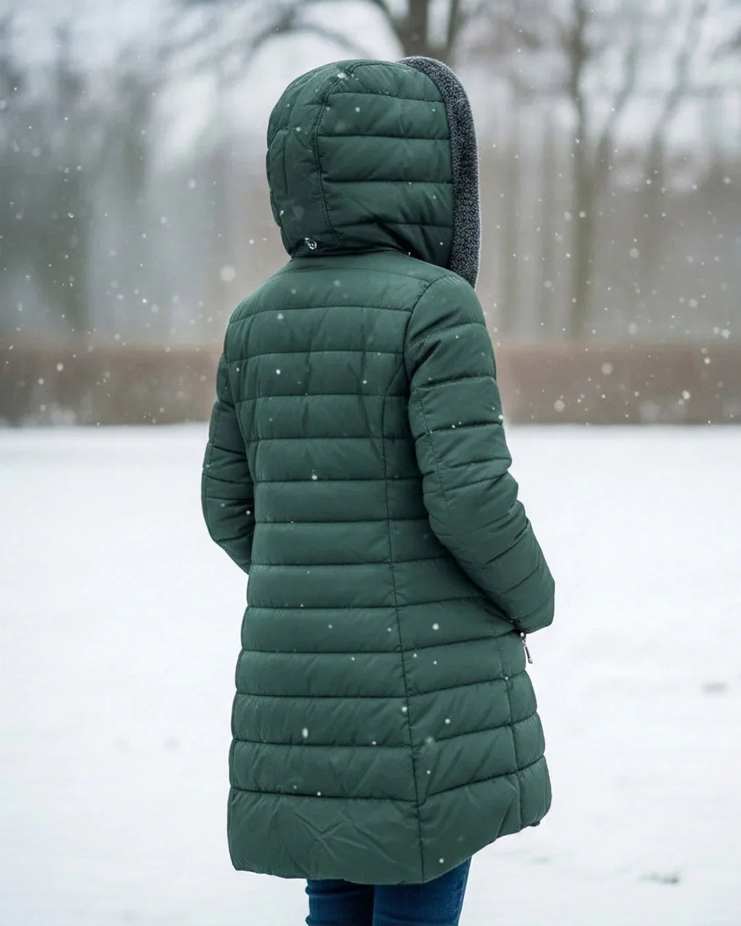 Rosalie | Women’s Sherpa-Lined Hooded Long Puffer Jacket