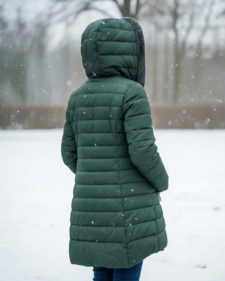 Rosalie | Women’s Sherpa-Lined Hooded Long Puffer Jacket