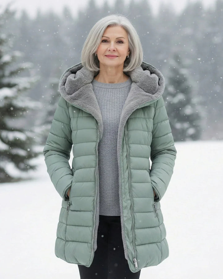 Rosalie | Women’s Sherpa-Lined Hooded Long Puffer Jacket
