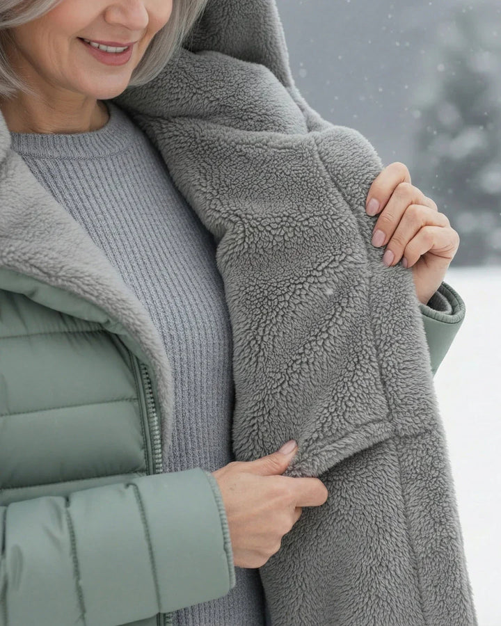 Rosalie | Women’s Sherpa-Lined Hooded Long Puffer Jacket
