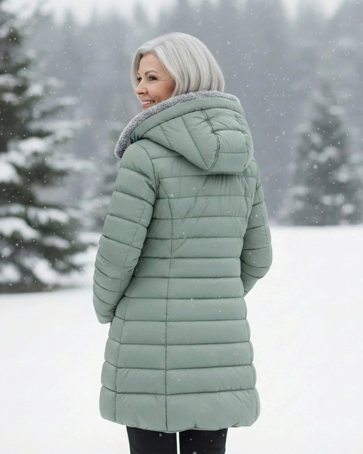 Rosalie | Women’s Sherpa-Lined Hooded Long Puffer Jacket