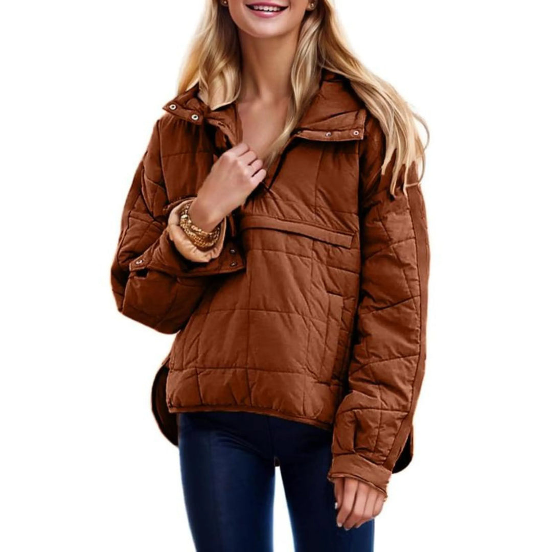 Darcy | Women’s Quilted Half-Zip Hooded Pullover Jacket