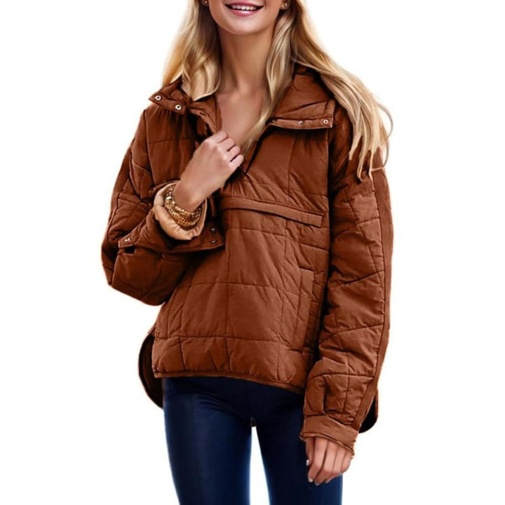 Darcy | Women’s Quilted Half-Zip Hooded Pullover Jacket