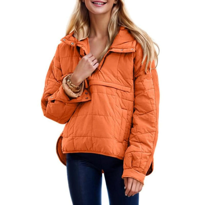 Darcy | Women’s Quilted Half-Zip Hooded Pullover Jacket
