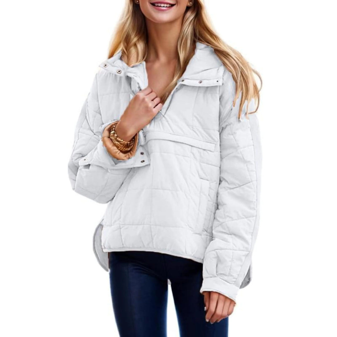 Darcy | Women’s Quilted Half-Zip Hooded Pullover Jacket