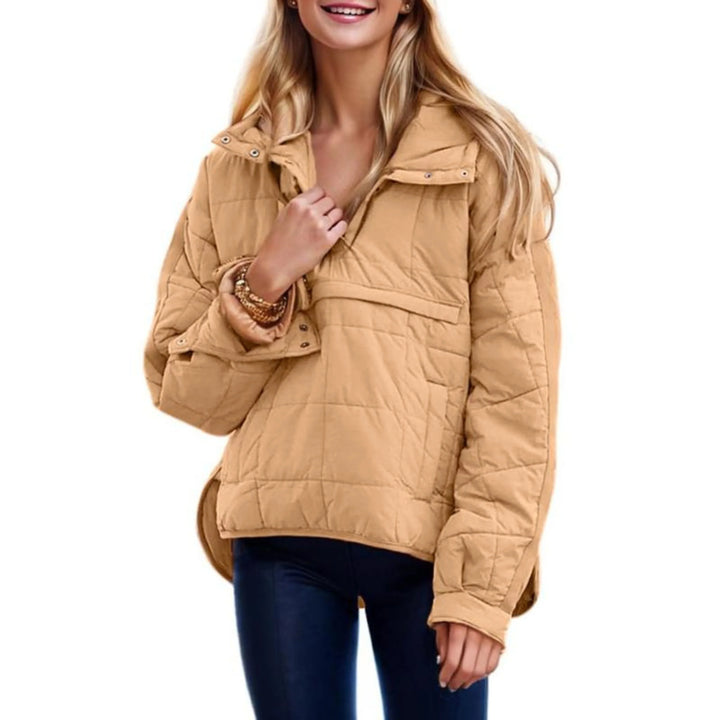 Darcy | Women’s Quilted Half-Zip Hooded Pullover Jacket