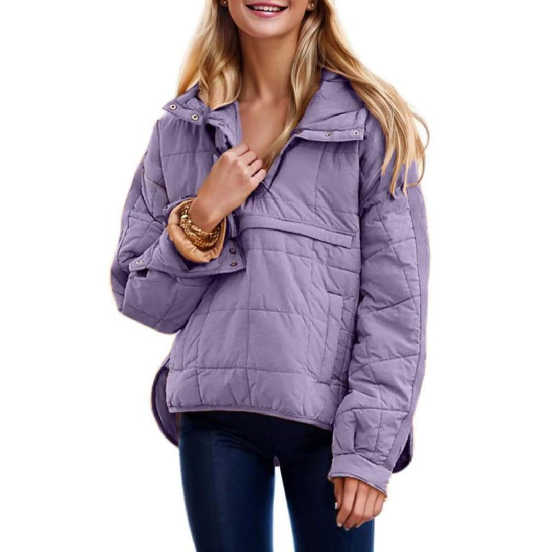 Darcy | Women’s Quilted Half-Zip Hooded Pullover Jacket