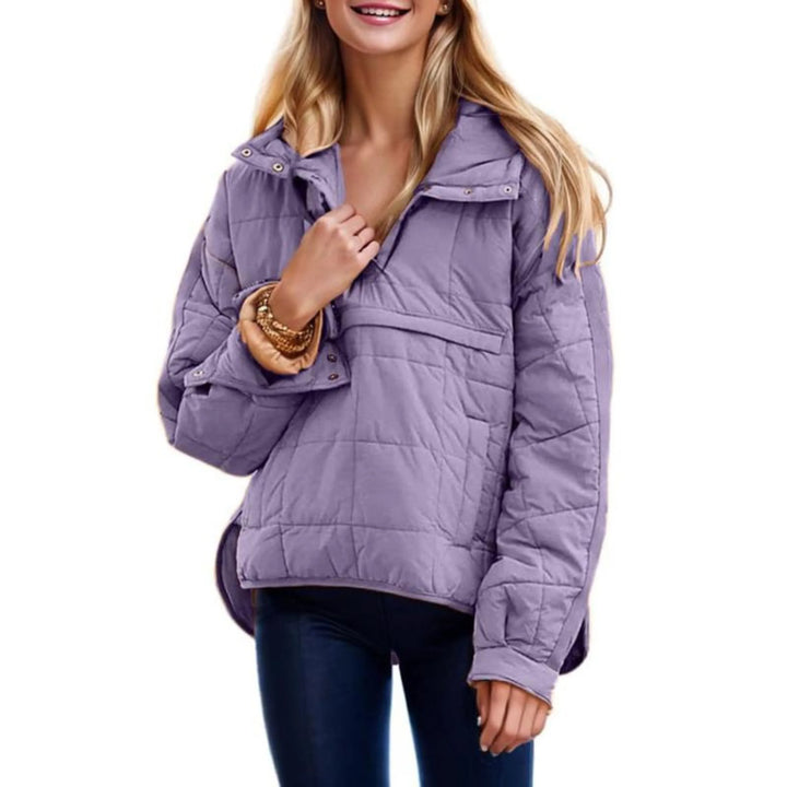 Darcy | Women’s Quilted Half-Zip Hooded Pullover Jacket