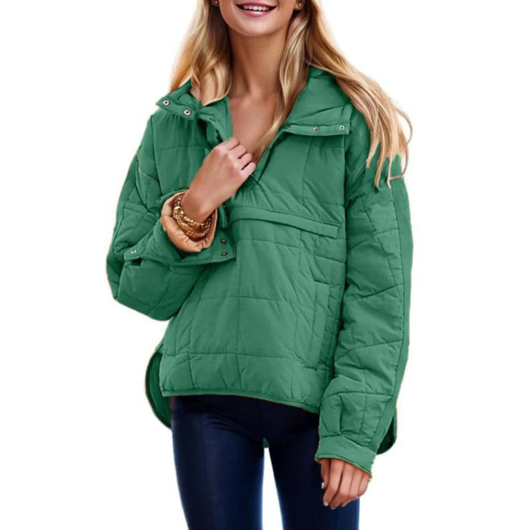 Darcy | Women’s Quilted Half-Zip Hooded Pullover Jacket