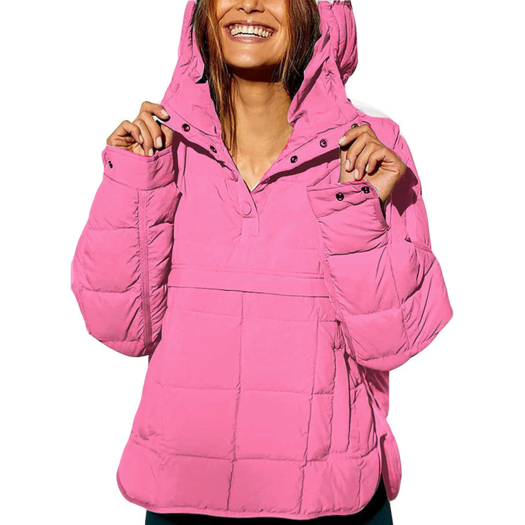 Darcy | Women’s Quilted Half-Zip Hooded Pullover Jacket