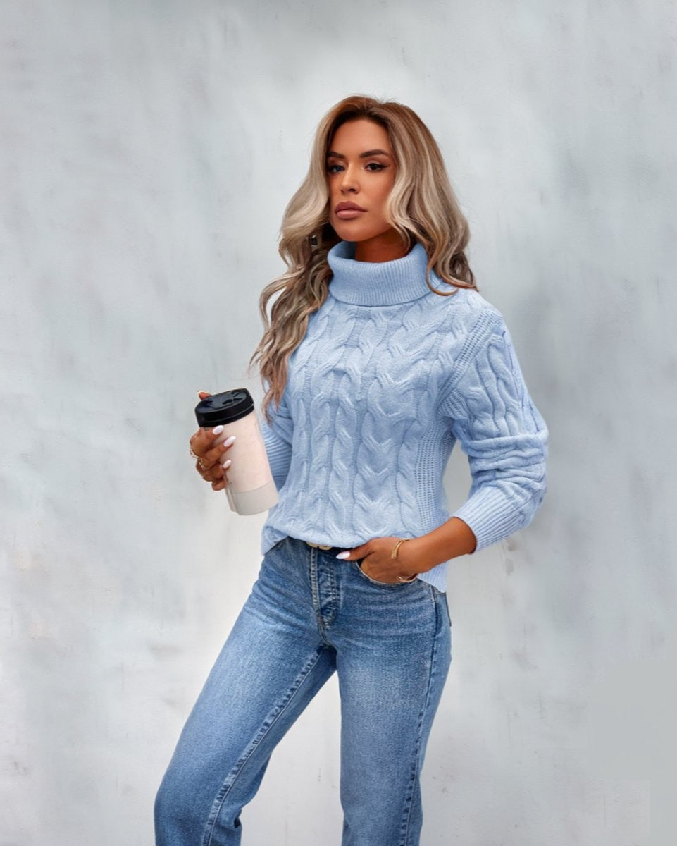 Phoebe | Women’s Cable Knit Turtleneck Sweater