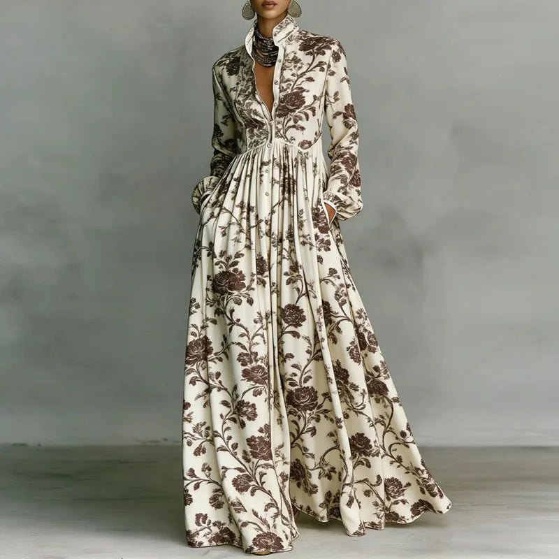 Claire | Printed Shirt Maxi Dress for Effortless Elegance