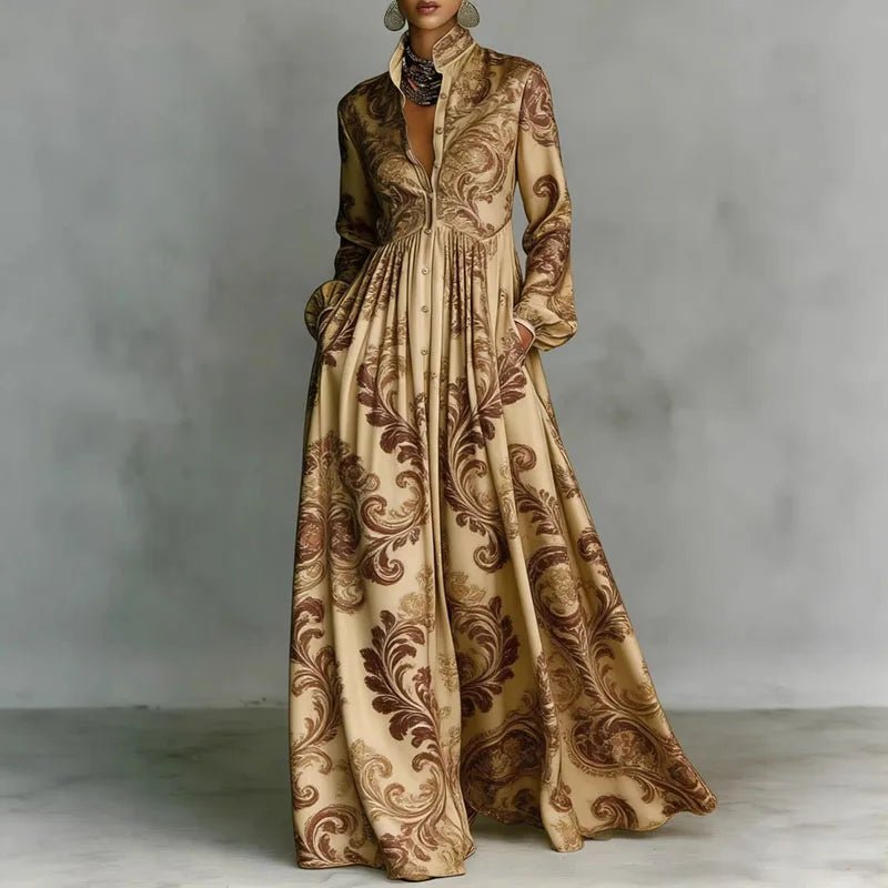 Claire | Printed Shirt Maxi Dress for Effortless Elegance