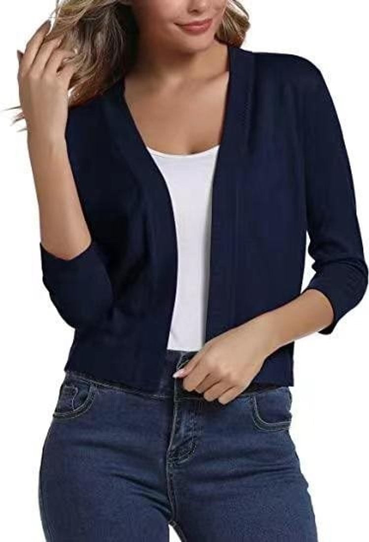 Amelia | Women’s Open-Front Cropped Cardigan with 3/4 Sleeves