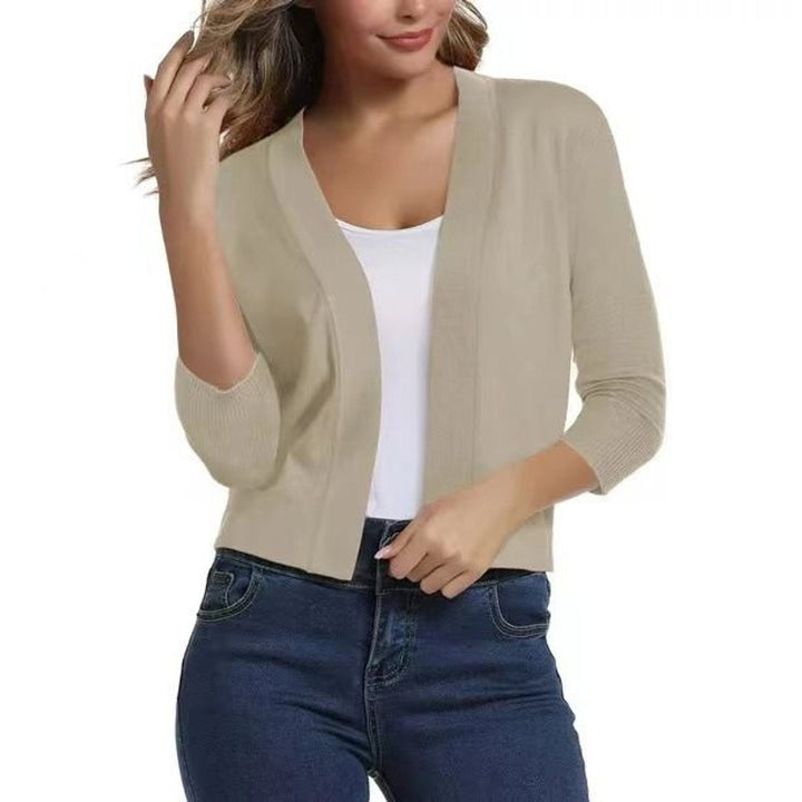 Amelia | Women’s Open-Front Cropped Cardigan with 3/4 Sleeves