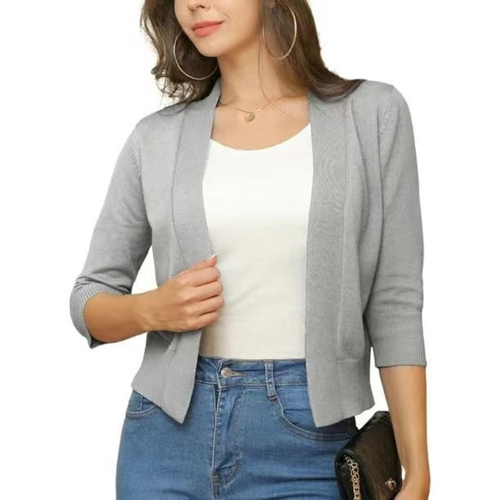 Amelia | Women’s Open-Front Cropped Cardigan with 3/4 Sleeves