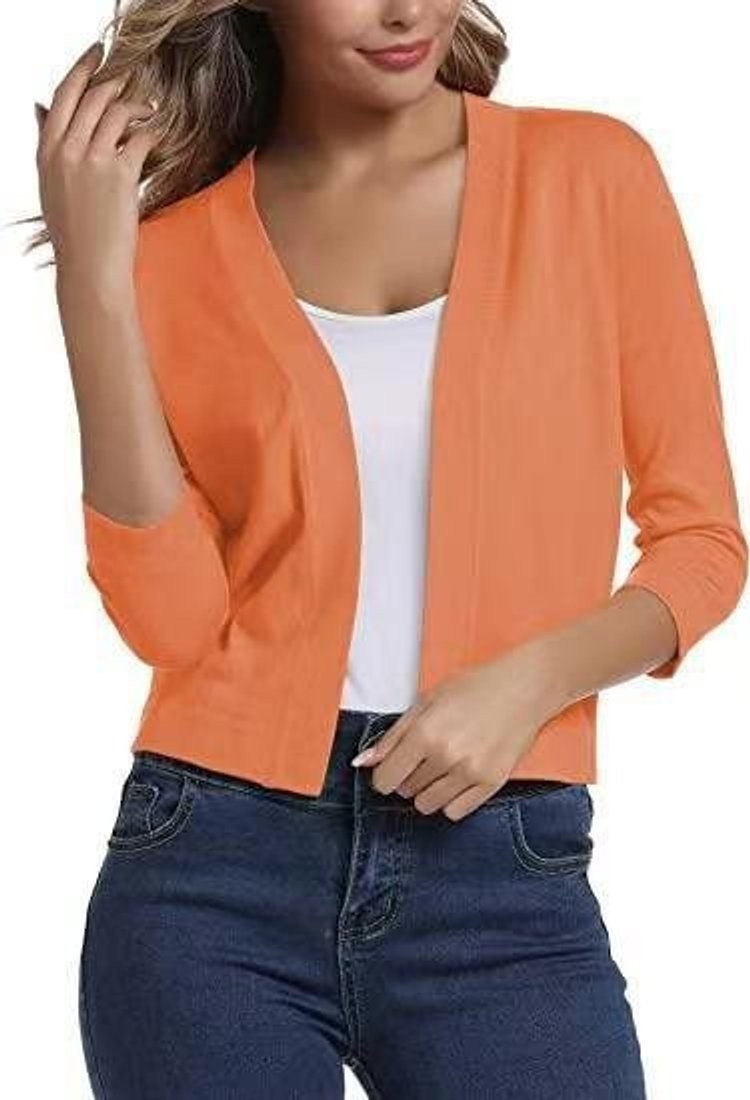 Amelia | Women’s Open-Front Cropped Cardigan with 3/4 Sleeves