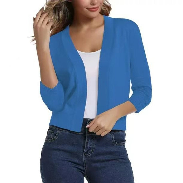 Amelia | Women’s Open-Front Cropped Cardigan with 3/4 Sleeves