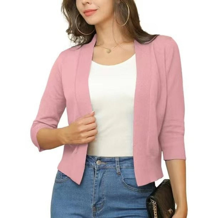 Amelia | Women’s Open-Front Cropped Cardigan with 3/4 Sleeves