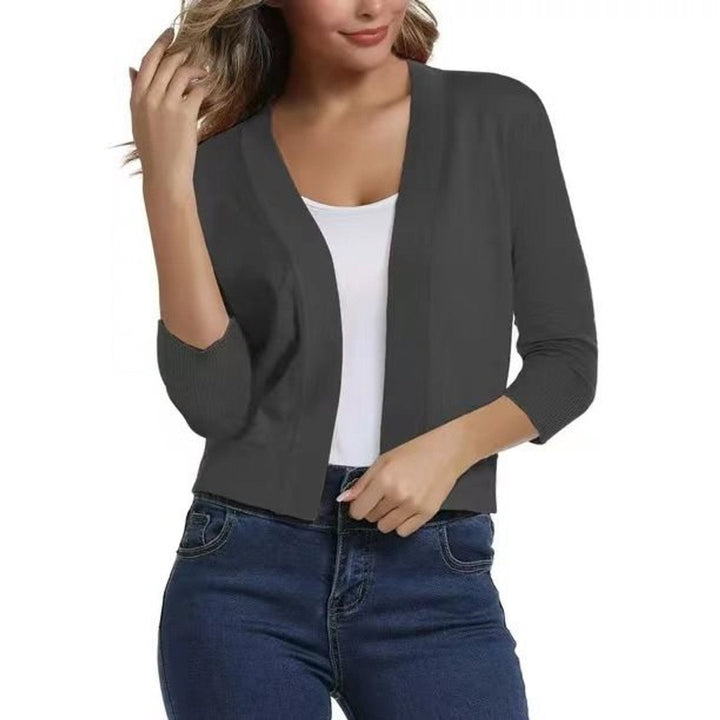 Amelia | Women’s Open-Front Cropped Cardigan with 3/4 Sleeves