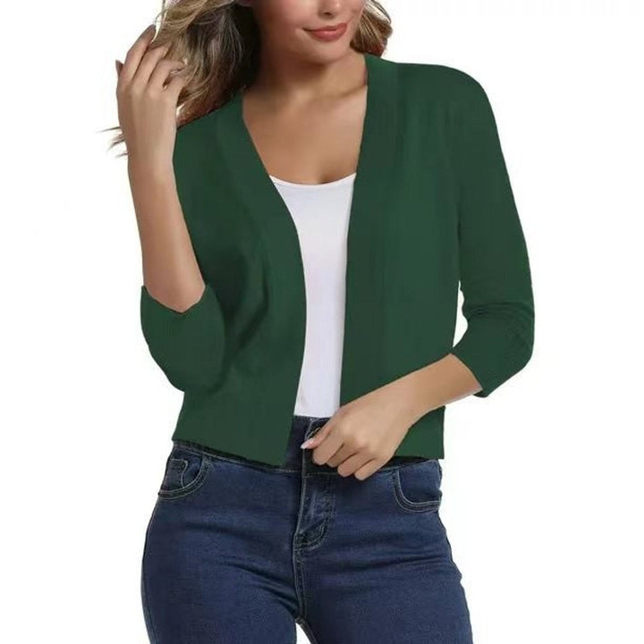 Amelia | Women’s Open-Front Cropped Cardigan with 3/4 Sleeves