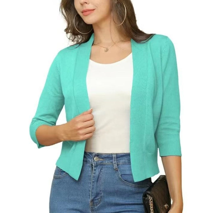 Amelia | Women’s Open-Front Cropped Cardigan with 3/4 Sleeves