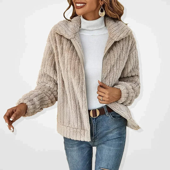 Camille | Soft Textured Zip-Up Jacket