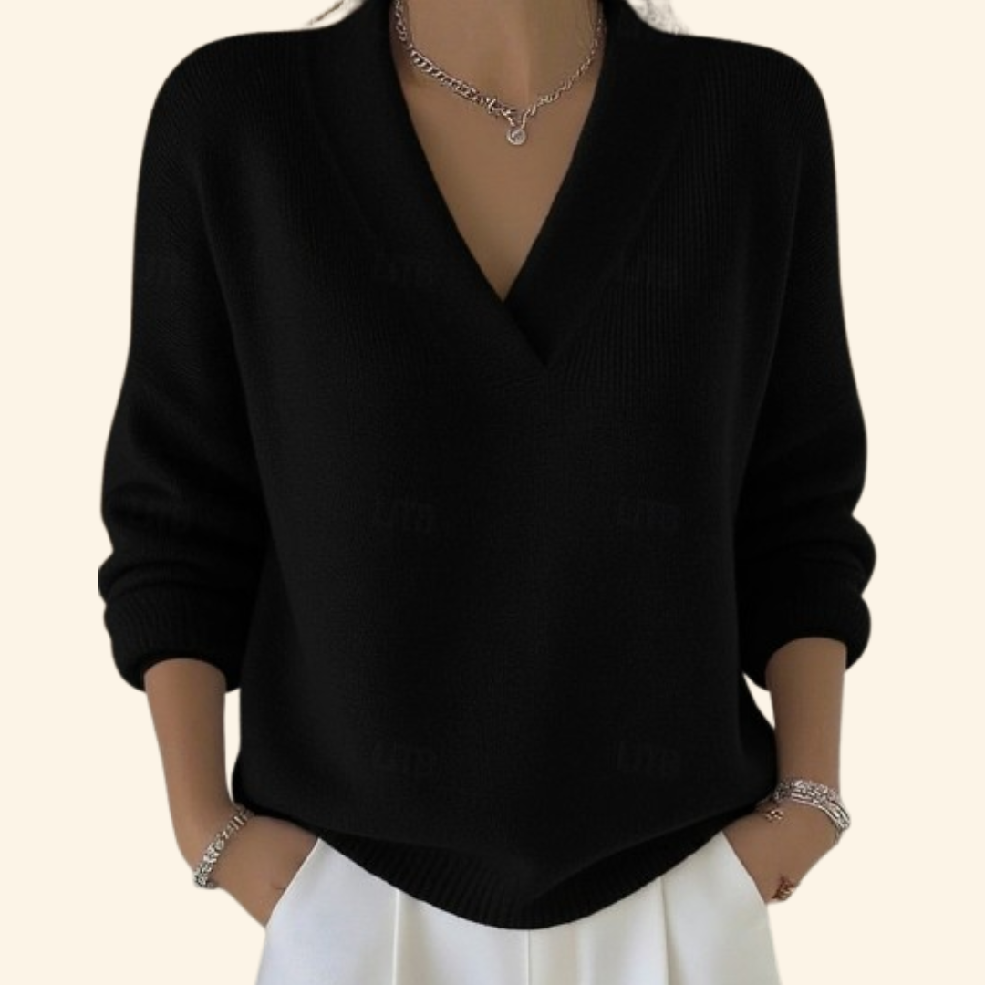 Adeline | Women’s Relaxed V-Neck Pullover Sweater